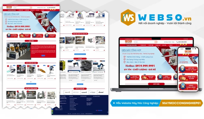 Mẫu website Máy Móc Công Nghiệp 01