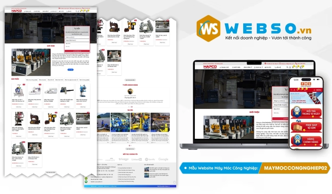 Mẫu website Máy Móc Công Nghiệp 02