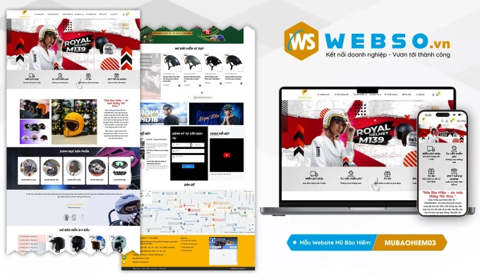 Mẫu website Mũ Bảo Hiểm 03
