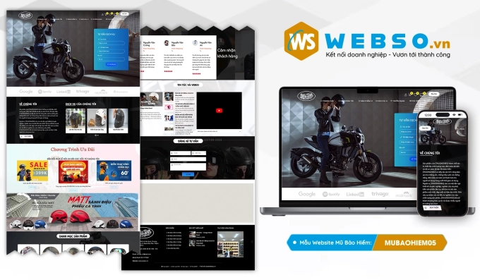 Mẫu website Mũ Bảo Hiểm 05