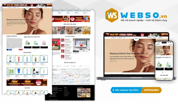 Mẫu website Mỹ Phẩm 01