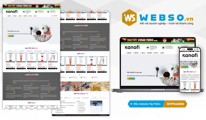 Mẫu website Mỹ Phẩm 02