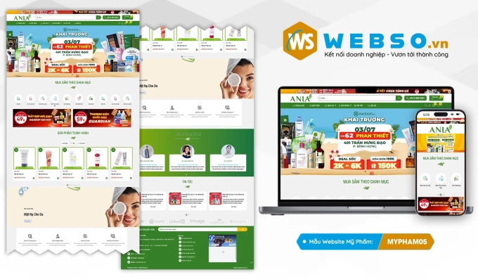 Mẫu website Mỹ Phẩm 05