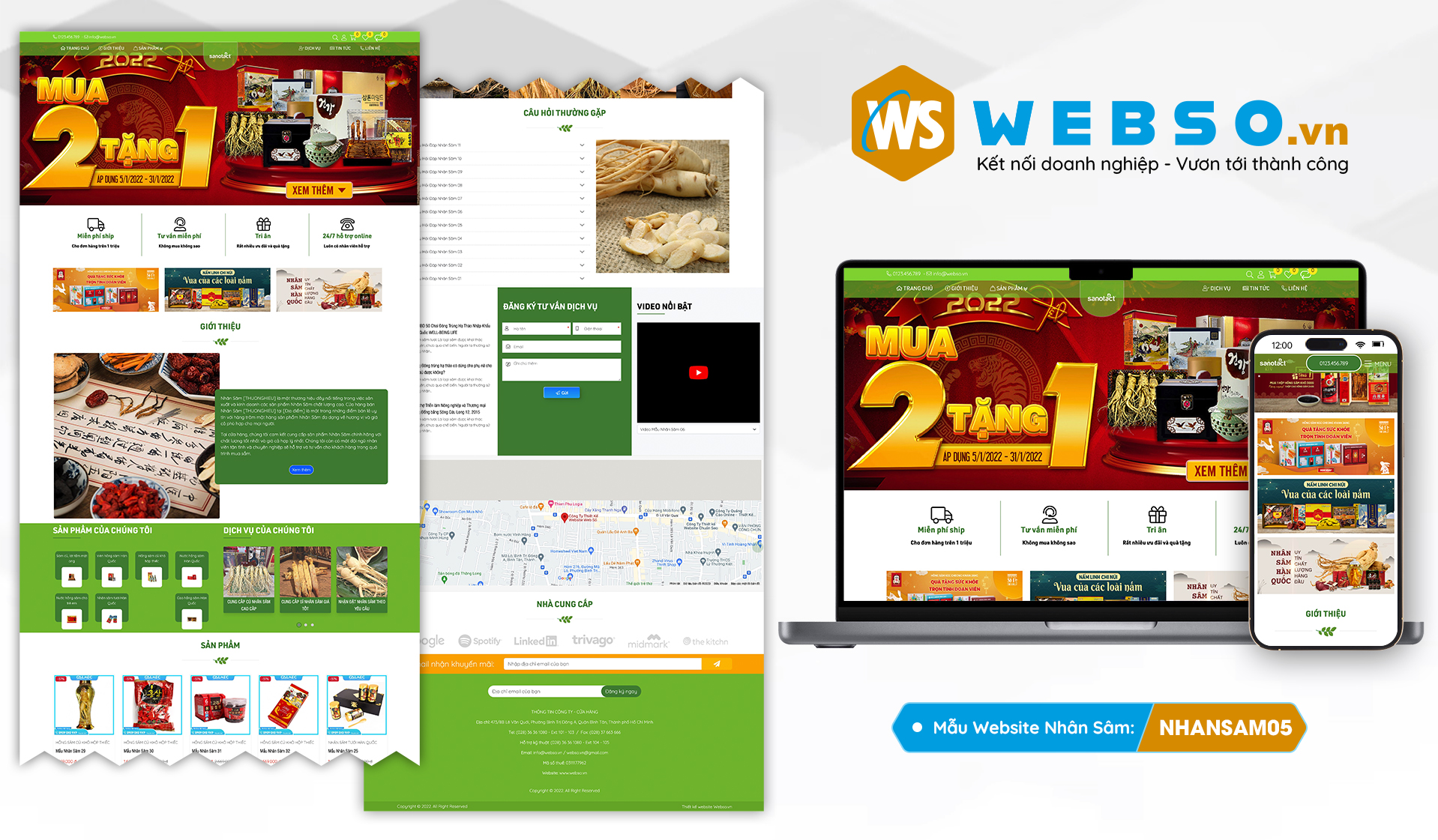 Mẫu website Nhân Sâm 05