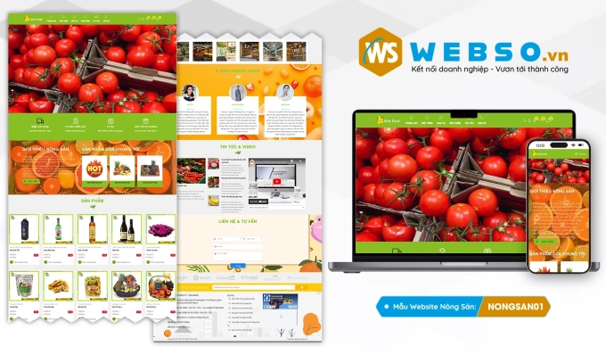 Mẫu website Nông Sản 01