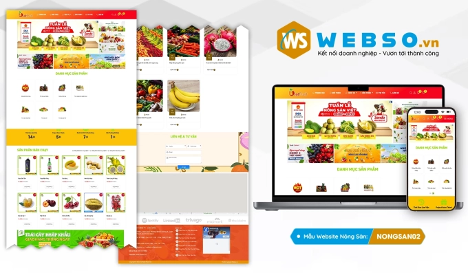 Mẫu website Nông Sản 02