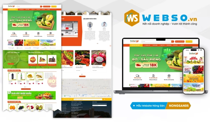 Mẫu website Nông Sản 05