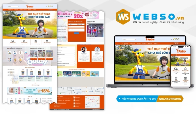 Mẫu website Quần Áo Trẻ Em ( Con Cưng) 02