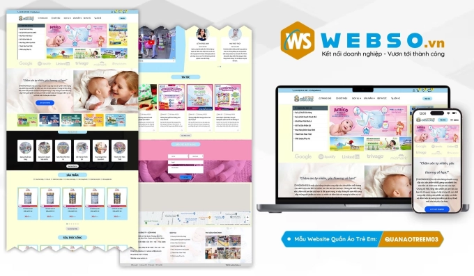 Mẫu website Quần Áo Trẻ Em ( Con Cưng) 03