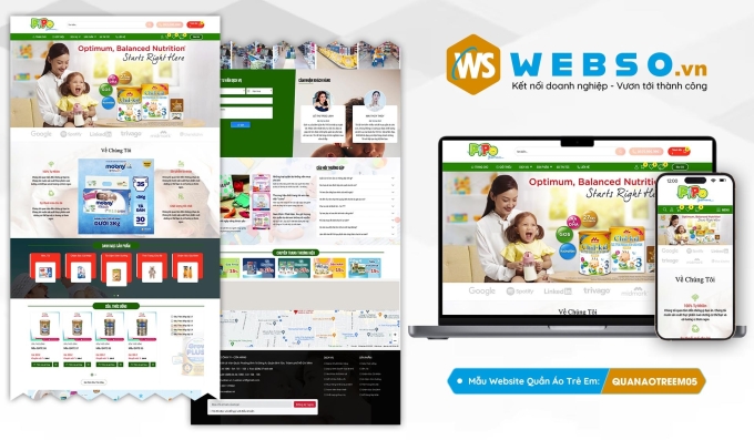 Mẫu website Quần Áo Trẻ Em ( Con Cưng) 05