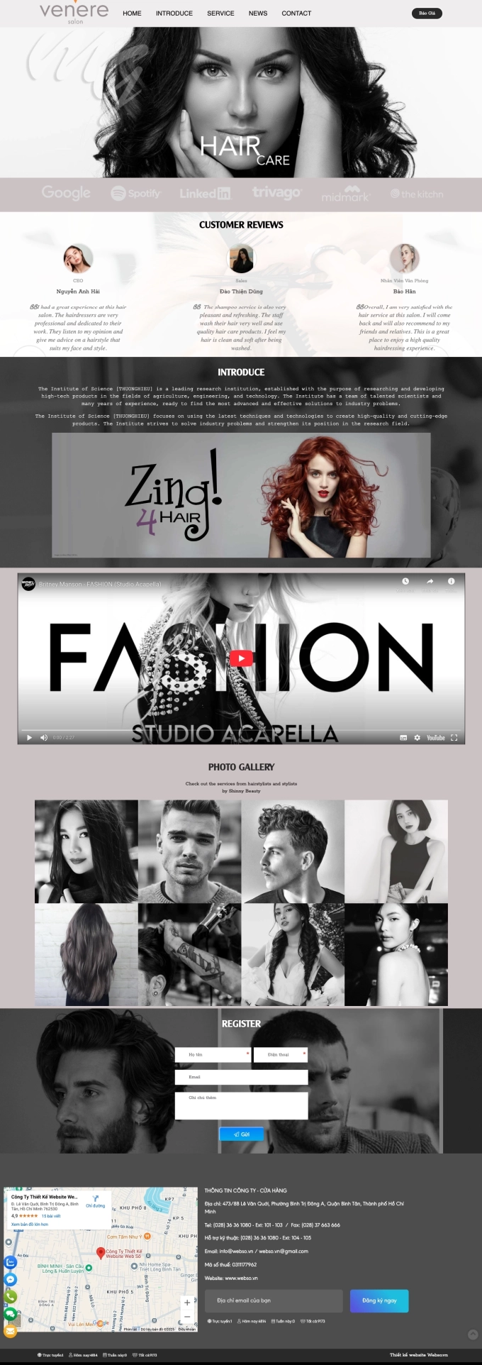 Mẫu website Salon Tóc 04