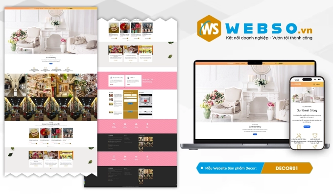 Mẫu website Sản Phẩm Decor 01