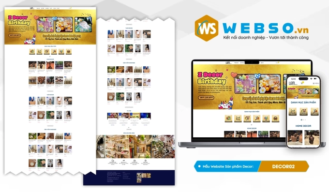 Mẫu website Sản Phẩm Decor 02
