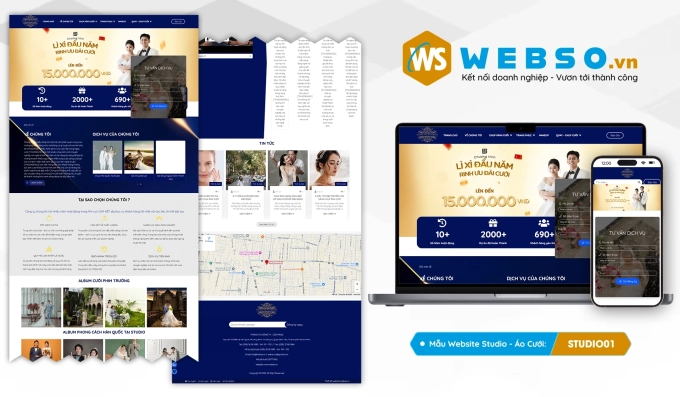 Mẫu website Studio - Áo Cưới 01
