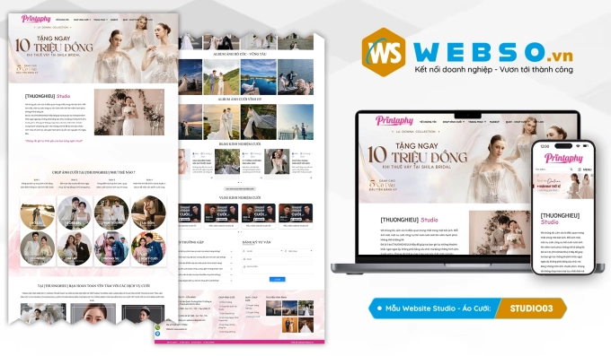 Mẫu website Studio - Áo Cưới 03