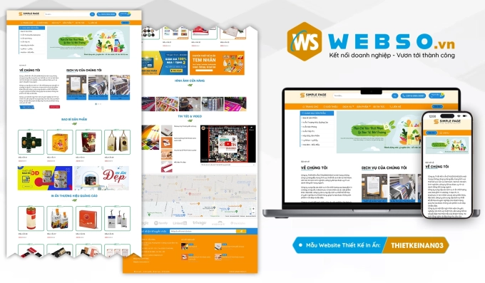 Mẫu website Thiết Kế In Ấn 03