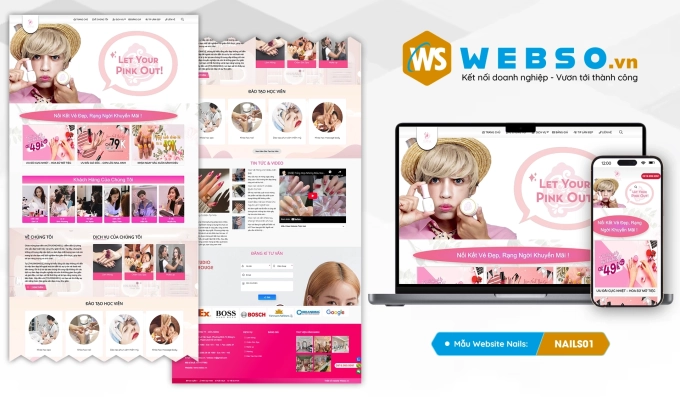 Mẫu website Tiệm Nails 01