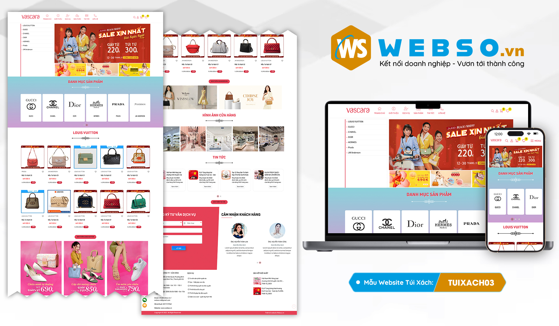 Mẫu website Túi Xách 03