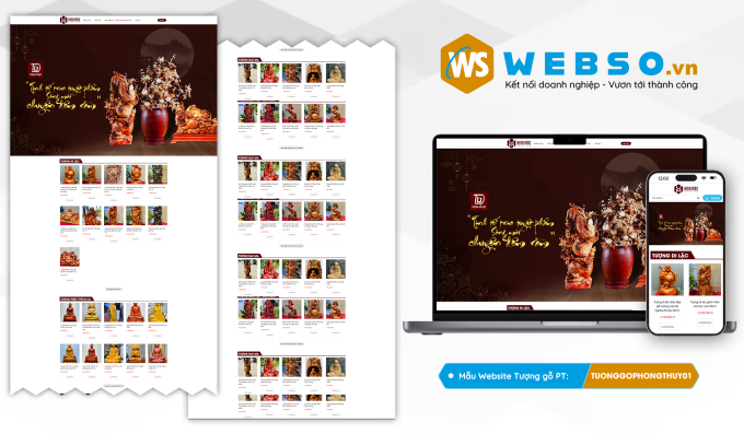 Mẫu website Tượng Gỗ Phong Thủy 01