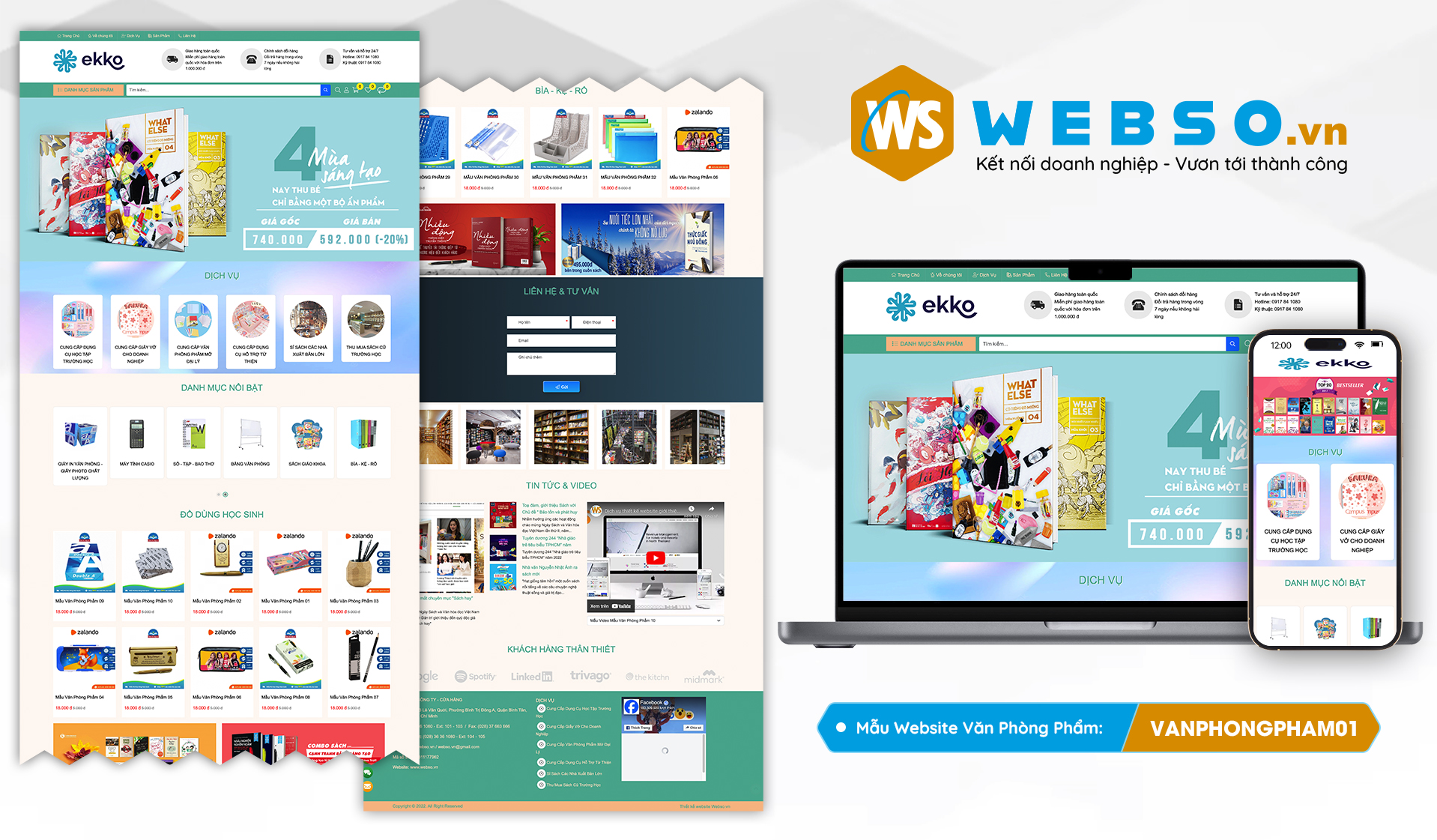 Mẫu website Văn Phòng Phẩm 01
