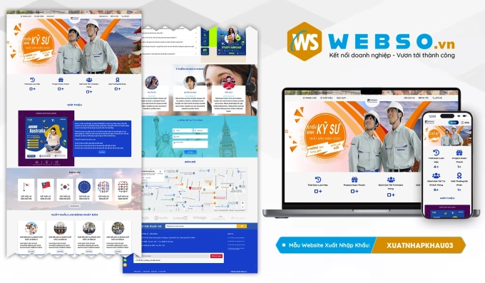 Mẫu website Xuất Nhập Khẩu 03